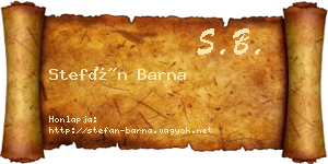 Stefán Barna névjegykártya